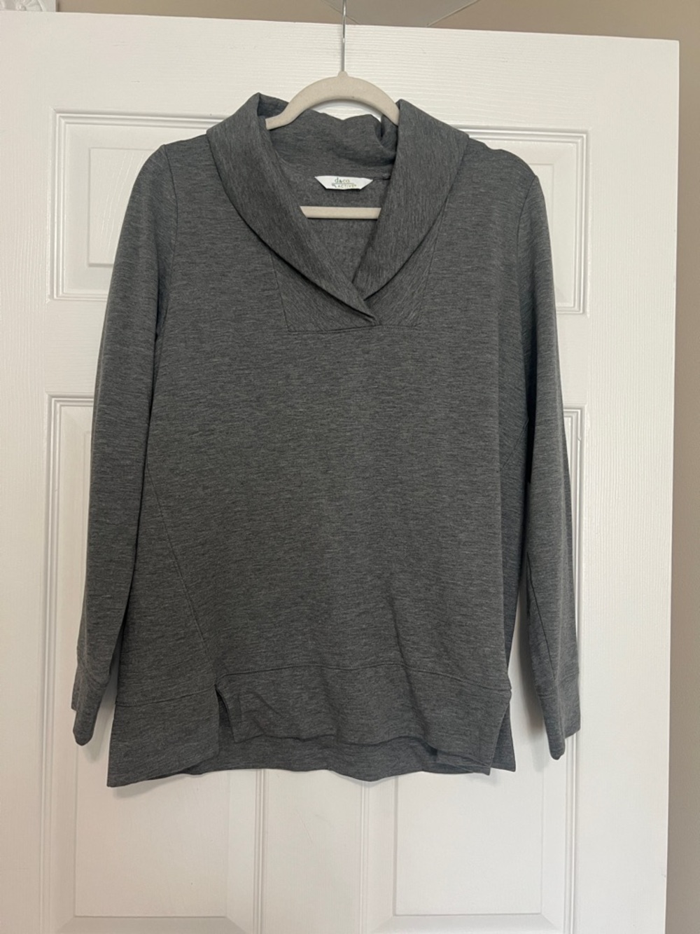 D&co active Cozy Shawl Collar Gray Women's Sweater